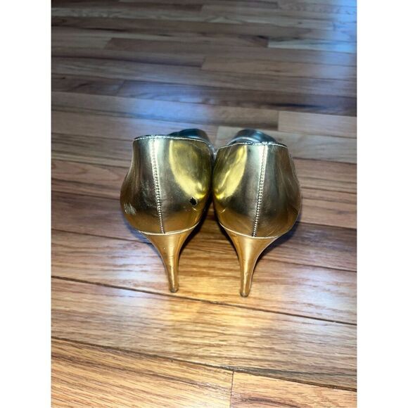 JOAN & DAVID Gold Danicolette Patent Leather Stiletto Pump Shoes Heels Size 10 - Picture 4 of 9